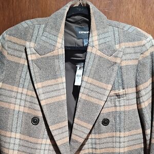 Express Plaid Blazer in Brown and Tan